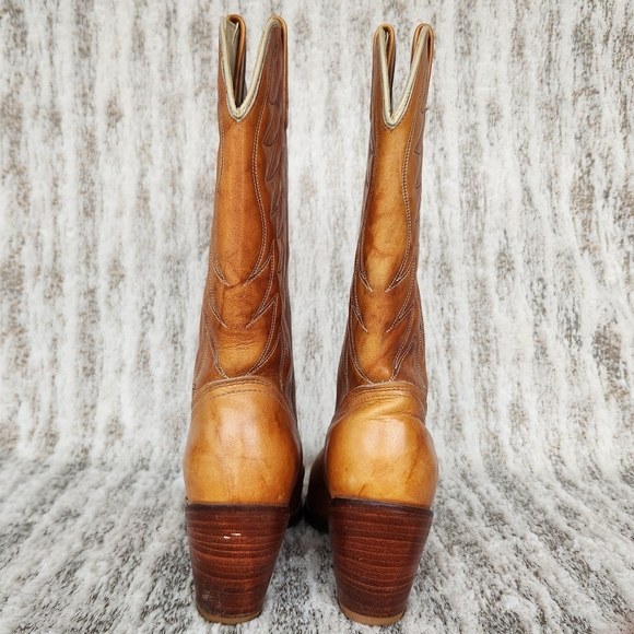 Dingo Acme Vintage Heeled Western Boot Tan | Women's Size 10 - Picture 3 of 10